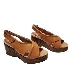 National Comfort Womens Alanis Tan Leather Slingbacks Size 8.5 Medium …